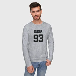 Лонгслив хлопковый мужской BTS - Suga 93, цвет: меланж — фото 2