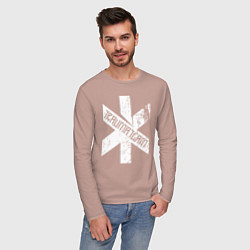 Лонгслив хлопковый мужской TRAUMA TEAM Cyberpunk 2077, цвет: пыльно-розовый — фото 2