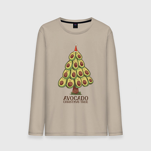 Мужской лонгслив Avocado Christmas Tree / Миндальный – фото 1