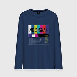 Лонгслив хлопковый мужской Vaporwave No Signal TV, цвет: тёмно-синий