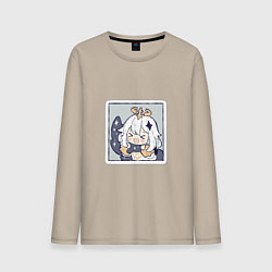 Лонгслив хлопковый мужской Паймон, цвет: миндальный
