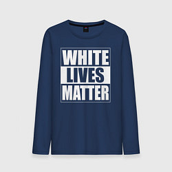 Лонгслив хлопковый мужской White lives matters, цвет: тёмно-синий