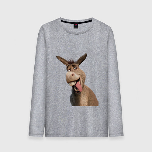 Мужской лонгслив Шрек: Осел / Меланж – фото 1