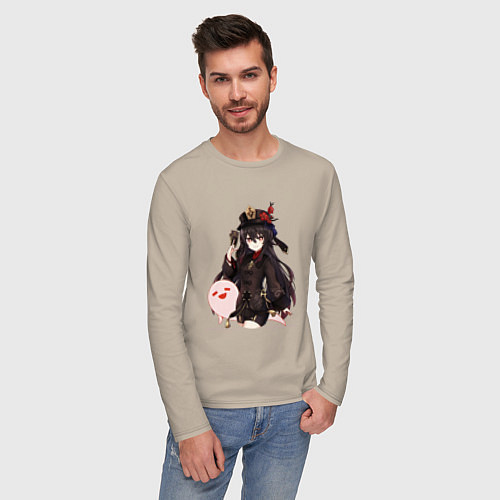 Мужской лонгслив Ху Тао / Миндальный – фото 3