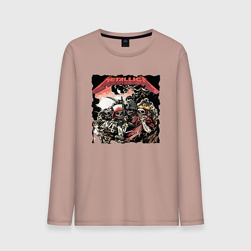 Мужской лонгслив METALLICA HARD ROCK / Пыльно-розовый – фото 1