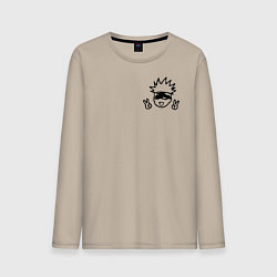 Лонгслив хлопковый мужской Магическая Битва, цвет: миндальный