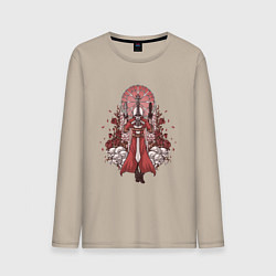 Лонгслив хлопковый мужской Данте в розах, цвет: миндальный