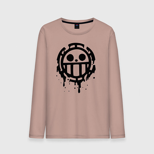 Мужской лонгслив One Piece знак черной краской / Пыльно-розовый – фото 1