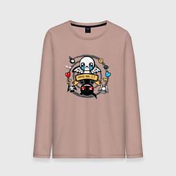 Лонгслив хлопковый мужской THE BINDING OF ISAAC WHO AM I, цвет: пыльно-розовый