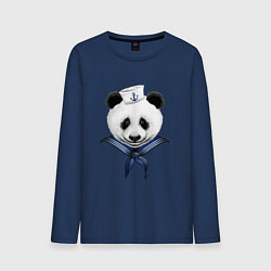 Лонгслив хлопковый мужской Captain Panda, цвет: тёмно-синий