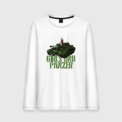 Лонгслив хлопковый мужской Girls und Panzer св Глориана, цвет: белый