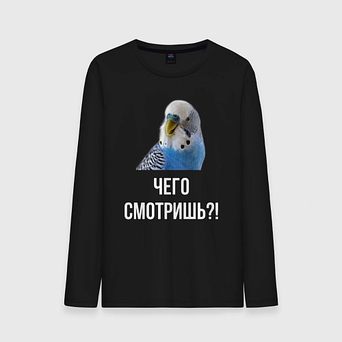Мужской лонгслив Чего смотришь!? / Черный – фото 1