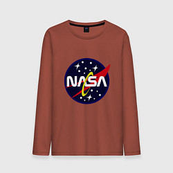 Лонгслив хлопковый мужской Space NASA цвета кирпичный — фото 1