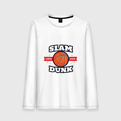 Лонгслив хлопковый мужской Slam Dunk, цвет: белый