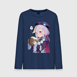 Лонгслив хлопковый мужской Ци Ци Кокосовое молоко, цвет: тёмно-синий