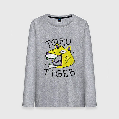 Мужской лонгслив Tofu Tiger Тигр Сыр Тофу / Меланж – фото 1