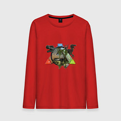 Лонгслив хлопковый мужской ARK Survive, цвет: красный