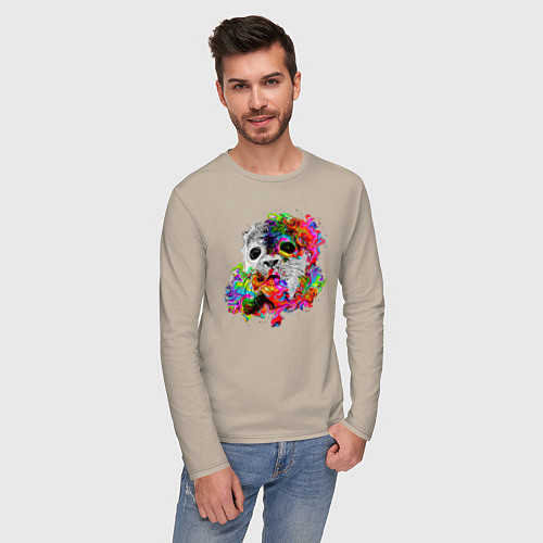 Мужской лонгслив Тюлень мем / Миндальный – фото 3