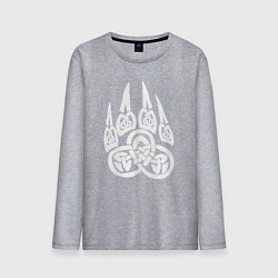 Лонгслив хлопковый мужской Символ Велеса Медвежья лапа, цвет: меланж