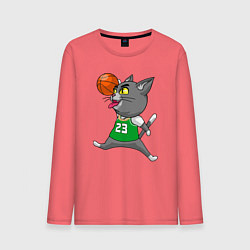 Лонгслив хлопковый мужской Jordan Cat, цвет: коралловый