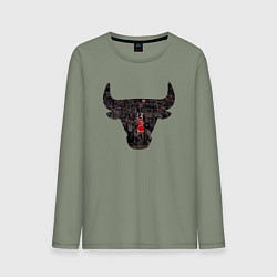 Лонгслив хлопковый мужской Bulls - Jordan, цвет: авокадо