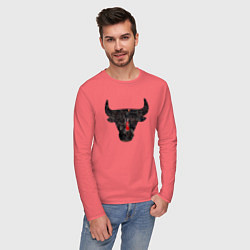 Лонгслив хлопковый мужской Bulls - Jordan, цвет: коралловый — фото 2
