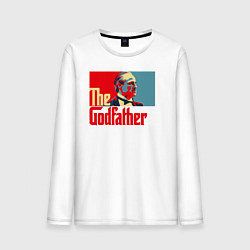 Лонгслив хлопковый мужской Godfather logo, цвет: белый