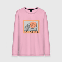 Лонгслив хлопковый мужской Parasite, цвет: светло-розовый