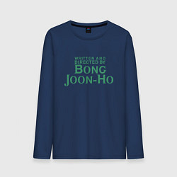 Лонгслив хлопковый мужской Bong Joon-Ho, цвет: тёмно-синий