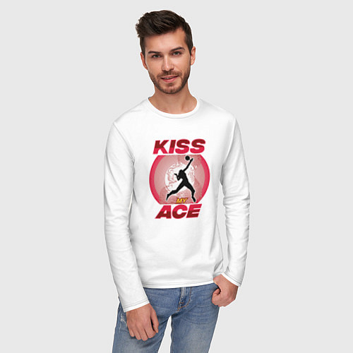 Мужской лонгслив Kiss Ace / Белый – фото 3