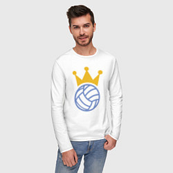 Лонгслив хлопковый мужской Volleyball King, цвет: белый — фото 2