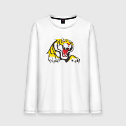 Лонгслив хлопковый мужской Тигр, цвет: белый