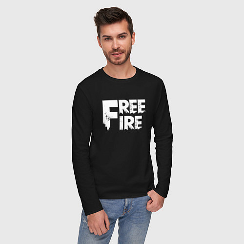 Мужской лонгслив FREEFIRE FF WHITE LOGO Z / Черный – фото 3