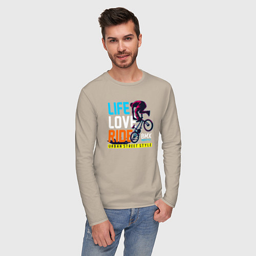 Мужской лонгслив BMX Freestyle / Миндальный – фото 3