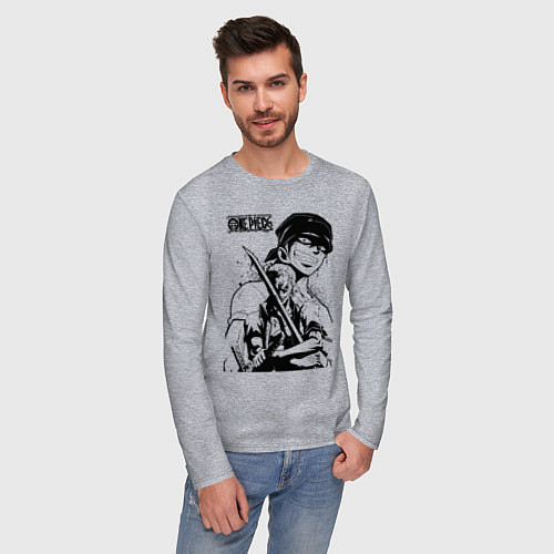 Мужской лонгслив Ророноа Зоро One Piece / Меланж – фото 3