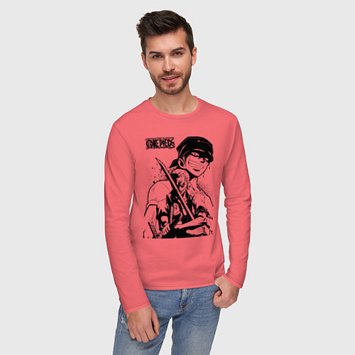 Мужской лонгслив Ророноа Зоро One Piece / Коралловый – фото 3