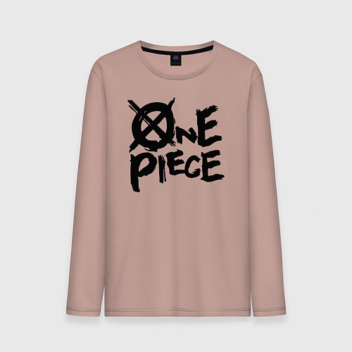 Мужской лонгслив One Piece Большой куш лого / Пыльно-розовый – фото 1