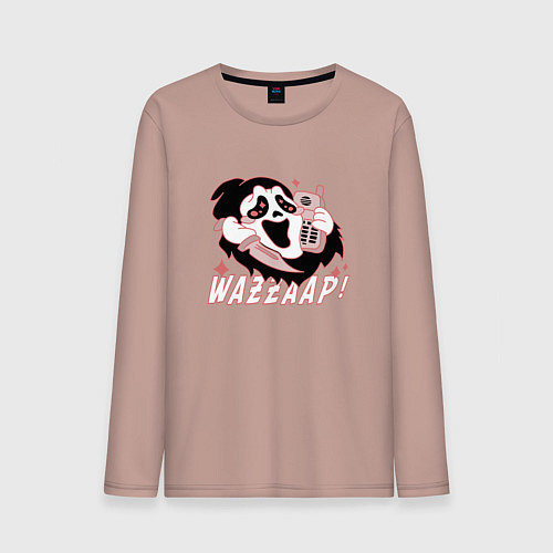 Мужской лонгслив Очень страшное кино - Wazzaap Крик / Пыльно-розовый – фото 1