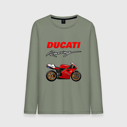 Мужской лонгслив DUCATI ДУКАТИ MOTOSPORT / Авокадо – фото 1