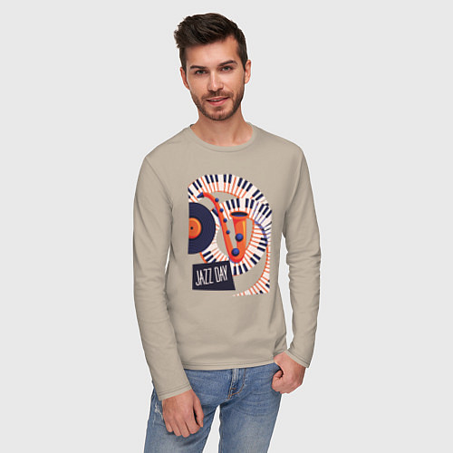 Мужской лонгслив Джаз / Миндальный – фото 3
