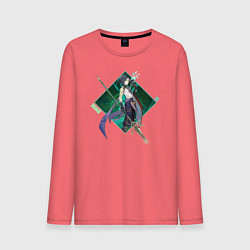 Лонгслив хлопковый мужской Xiao, цвет: коралловый