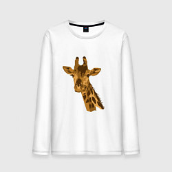 Лонгслив хлопковый мужской Жираф Жора, цвет: белый