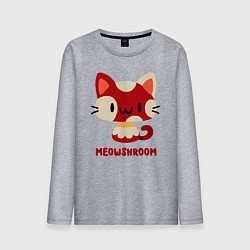 Лонгслив хлопковый мужской Meowshroom, цвет: меланж