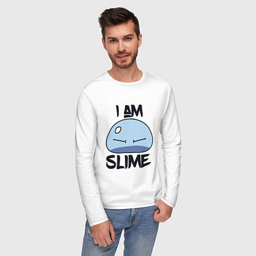 Мужской лонгслив I AM SLIME, Я СЛИЗЬ / Белый – фото 3