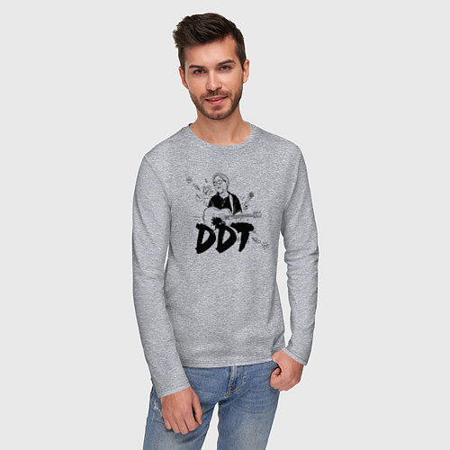 Мужской лонгслив DDT Юрий Шевчук / Меланж – фото 3