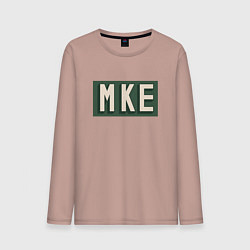 Лонгслив хлопковый мужской NBA - MKE, цвет: пыльно-розовый