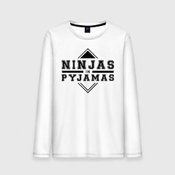 Лонгслив хлопковый мужской Ninjas In Pyjamas, цвет: белый