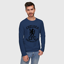 Лонгслив хлопковый мужской Chelsea CFC, цвет: тёмно-синий — фото 2