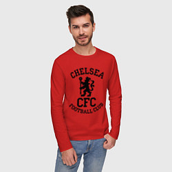 Лонгслив хлопковый мужской Chelsea CFC цвета красный — фото 2