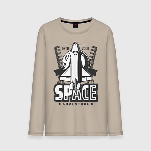 Мужской лонгслив Космический корабль / Миндальный – фото 1